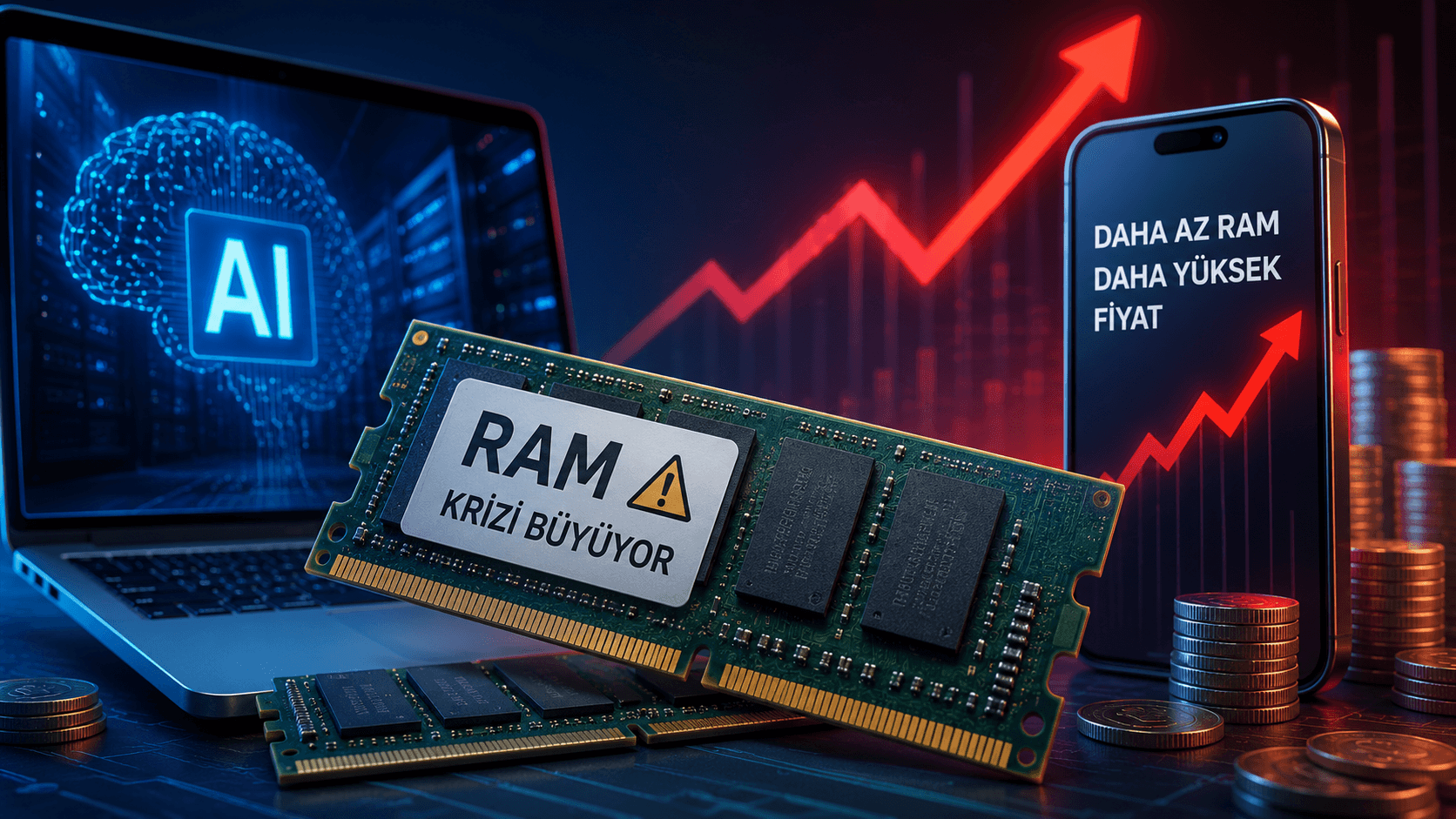 Yapay Zekâ Telefon ve Bilgisayar Fiyatlarını Vuruyor: RAM Krizi Büyüyor